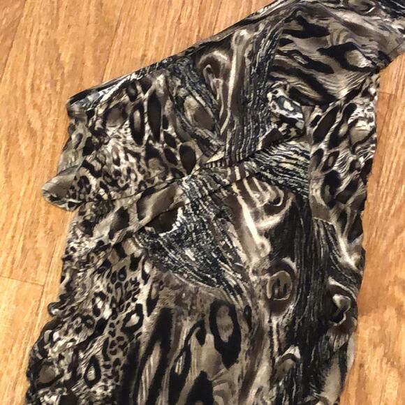 XJ Boost Animal Print Peacock One Shoulder Bodycon Dress Size L/XL - Picture 5 of 9
